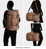 WITZMAN Canvas Backpack Vintage Travel Backpack Large Laptop Bags Convertible Shoulder Rucksack (A519-1 Brown)