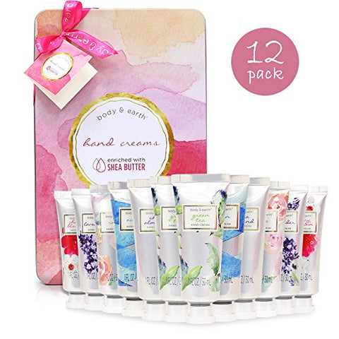 Hand Cream Gift Set, Body & Earth Hand Lotion For Dry Hands, Moisturizing With Shea Butter, 12Pc
