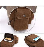 Aidonger Unisex Canvas Messenger Bag Backpack Shoulder Bag (Shoulder bag, Coffee)