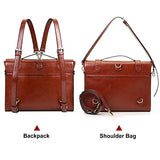 Ecosusi Ladies Faux Leather Briefcase Shoulder Laptop Messenger Bags Satchel Bag Cambridge Backpack
