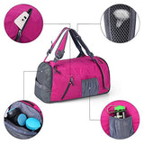 G4Free Lightweight Sports Gym Bag Travel Duffle Backpack with Shoes Compartment (Pink)