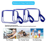 3pcs/pack Sariok Clear Toiletry Bag with Zipper TSA Approved Travel Cosmetic Bag PVC Make-up Pouch Handle Straps for Women Men, Carry On Airport Airline Compliant Quart Bags 3-1-1 Kit Luggage (Blue)