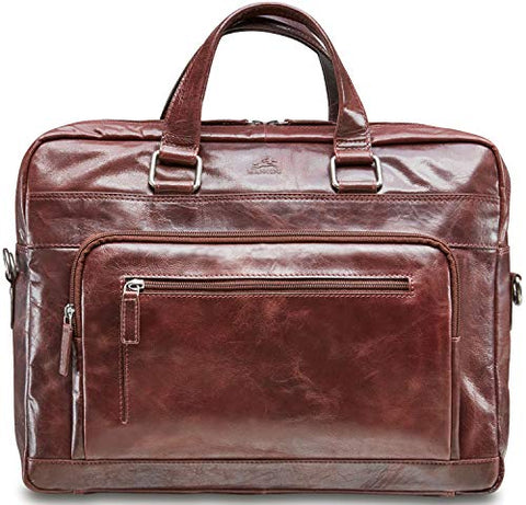 Mancini Single Compartment 15.6" Laptop/Tablet Briefcase in Burgundy