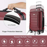 SHOWKOO Luggage Sets Expandable Suitcase Double Wheels TSA Lock Red Wine
