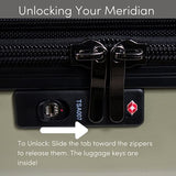 Sherpani Meridian, 22 Inch Travel Hardside Luggage, Durable Hardshell Luggage, Expandable Suitcases with Wheels, Rolling Luggage Carry On, Lightweight Carry On Luggage with Spinner Wheels (Black)