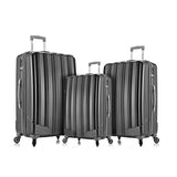 Rockland Barcelona 3 Polycarbonate/Abs 6 Pc. Travel Set And Luggage Cover, Black