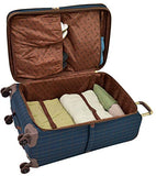London Fog Kensington II 20" Expandable Spinner Carry On, Navy Window Pane