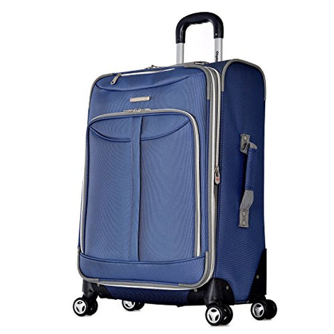 Olympia Tuscany 25 Inch Expandable Vertical Rolling Luggage Case, Denim Blue, One Size