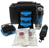 6 Pack Fitness Insulated Meal Prep Bag, Innovator 300 Black/Neon Blue (3 Meal) w/Bonus ZogoSportz Cyclone Shaker
