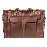 Boconi Bryant Safari Bag in Antiqued Mahogany w/Houndstooth