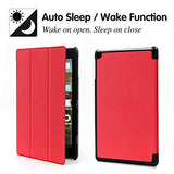 Amazon Fire HD 8 Tablet Case, Buruis Premium Leather Shockproof fire 8 Case Trifold Stand Cover