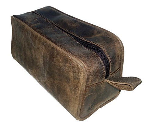 Mens Toiletry Bag Shaving Dopp Case For Travel by Bayfield Bags (Brown)