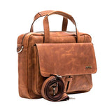 Velez Mens Genuine Colombian Leather Business Travel Briefcase Laptop Crossbody Messenger Bag |