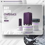COOLIFE Luggage Expandable Suitcase PC+ABS 3 Piece Set with TSA Lock Spinner Carry on new fashion design (purple, 3 piece set)