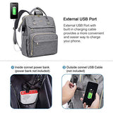 LOVEVOOK Laptop Backpack Womens Computer Bag Nurse Teacher Backpack Purse Laptop Bookbag, 17 inch, Plait Grey