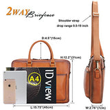 Banuce Vintage Full Grain Leather Briefcase For Men Tote Business Messenger Bag 14" Laptop Shoulder