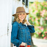 Wallaroo Hat Company Women’s Sedona Fedora – Camel – UPF 50+, Aztec Flair