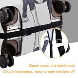 Travel Luggage Cover，Bull Smiling Dog Boston Terrier Breed Standin，Washable Elastic Durable , With Concealed Zipper Suitcase Protector Fits For 22-24 Inch -M.