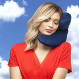 J-Pillow Travel Pillow, British Invention of The Year, 2019 Version with Increased 3D Support for Head, Chin & Neck in Any Sitting Position, Attach to Luggage - Dark Blue