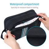 Mens Toiletry Bag, Waterproof Dopp Kit for Men Hanging Travel Shaving Wash Bags (Black)