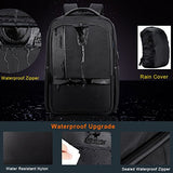 Business Laptop Backpack men water resistant&Anti-theft with USB charging port,office,casual,college school travel backpack,computer bag daypack,15.6 laptop leather professional slim black lightweight