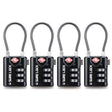 Tsa Compatible Travel Luggage Locks, Inspection Indicator, Easy Read Dials- 1, 2 & 4 Pack