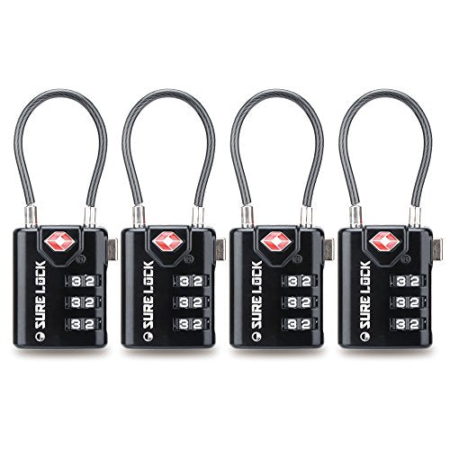 Tsa Compatible Travel Luggage Locks, Inspection Indicator, Easy Read Dials- 1, 2 & 4 Pack