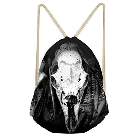 Bigcardesigns Drawstring Backpack Rucksack Shoulder Outdoor Sport Bag Skull