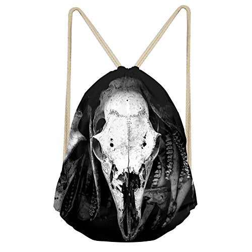Bigcardesigns Drawstring Backpack Rucksack Shoulder Outdoor Sport Bag Skull