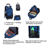 Adanina 3Pcs Geometric Prints Elementary Students Rolling Backpack School Bag With Wheels Trolley