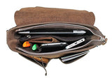 Vagabond Traveler Full Grain Leather Messenger Bag L79. Brown