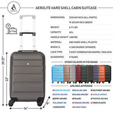 Large Capacity Maximum Allowance 22x14x9 Built-in TSA Airline Approved Delta United Southwest Carry On Luggage Trolley Rolling Suitcase Body Size 19.3x14x9in | Small Hard Shell Underseat Bag 16x10x8in
