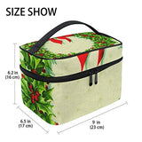 Makeup Bag Christmas Wreath Art Girls Travel Cosmetic Bag Womens Toiletry Organizer