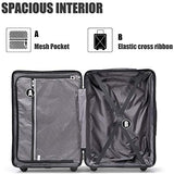 SSLine 3 Piece Luggage Sets Suitcase,Expandable ABS Lightweight Hardshell Spinner Wheel 3 Piece Set Travel Bag with TSA Lock 20/24/28 inch (Black)