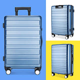 Luggage Sets, SHOWKOO 3 Piece Polycarbonate Durable Hardshell & Lightweight Suitcase Double Wheels TSA Lock City Fashion Blue 20in24in28in