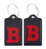 Chelmon Initial Luggage Tag With Full Privacy Cover And Stainless Steel Loop (B)