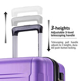 Expandable ABS Durable Suitcase 3 Piece Luggage Sets Lightweight with Double Wheels TSA Lock Spinner, Unisex Adults Teens Home Outddor Carry On Luggage (Purple 20/24/28 inch)