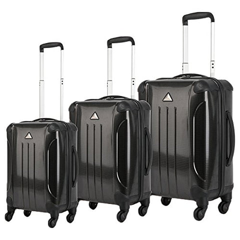 The Set Of Classic Black Triforce Apex 101 Collection Hardside 3-Piece Spinner Luggage Set