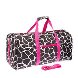 Giraffe Print 22" Luggage Duffle Bag (Black/White/Pink)