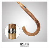 Balios Prestige Walking Umbrella, Real Wood Handle & Bamboo Shaft, Auto Open, Windproof Designed in