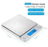 [New Version] AMIR Digital Kitchen Scale, 500g/ 0.01g Mini Pocket Jewelry Scale, Cooking Food