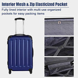 Goplus 3Pcs Luggage Set, Hardside Travel Rolling Suitcase, 20/24/28 Rolling Luggage Upright, Hardshell Spinner Luggage Set with Telescoping Handle, Coded Lock Travel Trolley Case (Dark Blue)