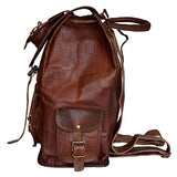 cuero 22" Genuine Large Leather Retro Rucksack Backpack College Bag,School Picnic Bag Travel