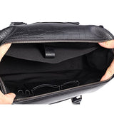 Banuce Men Black Genuine Leather Briefcase Business Travel Tote Shoulder Messenger Bag
