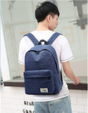 AUGUR Casual Laptop Backpack Light-Weight Classic Bookbag Rucksack for Travel - Blue