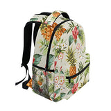 LORVIES Tropical Flowers With Pineapple Casual Backpack School Bag Travel Daypack
