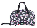 Betsey Johnson Luggage Designer Pattern Suitcase Wheeled Duffel Carry On Bag (Paris Love) (One