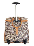 Trendy Flyer Computer/Laptop Rolling Bag 2 Wheel Case Leopard Beige
