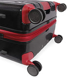 Hurley Swiper Hardside Spinner Carry On Luggage 21", Black/Red