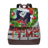 Adventure Christmas Time Wreath Marceline Cartoon Network Fashion Design Leather Backpack For Women Men College School Bookbag Weekend Travel Daypack